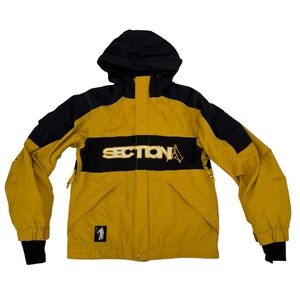 Vintage Section Division Black Yellow Youth Boy Snowboard Jacket 14